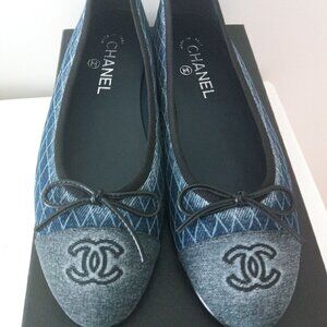 Chanel Denim Ballet Flats
